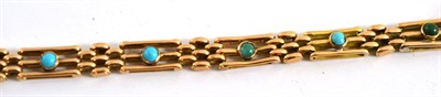 Lot 382 - A turquoise set bracelet (a.f.)