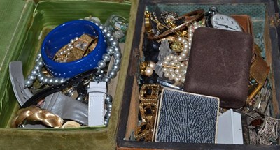 Lot 397 - Large quantity of assorted costume and other jewellery in three boxes