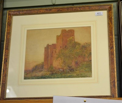 Lot 421 - Fred Lawson, Castle Bolton, watercolour, signed and dated 1910