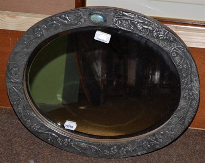 Lot 454 - Early 20th century mirror with Ruskin style cabochon