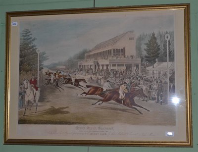 Lot 456 - Gilt framed coloured print of the Grandstand at Goodwood, 1853