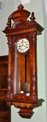 Lot 460 - A Vienna type twin weight driven wall clock