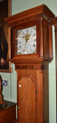 Lot 462 - Oak and mahogany cross-banded 30-hour longcase clock, painted dial, J Corson Penrith