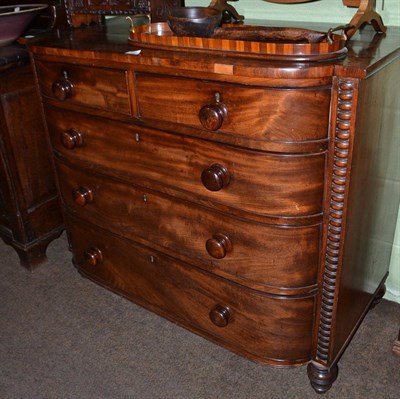 Lot 463 - A 19th century mahogany bow front chest of drawers