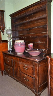 Lot 464 - An 18th century and later oak dresser and rack