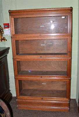 Lot 467 - Globe Wernicke oak four height stacking bookcase