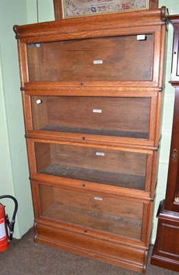 Lot 473 - Globe Wernicke oak four height stacking bookcase