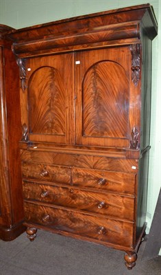 Lot 475 - Late Victorian mahogany press cupboard