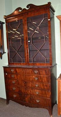 Lot 479 - Georgian mahogany secretaire bookcase