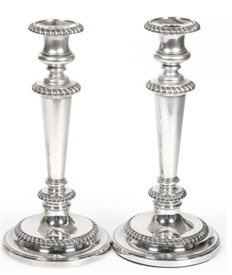 Lot 493 - A Pair of William IV Silver Candlesticks, John Settle & Henry Wilkinson, Sheffield 1830,...