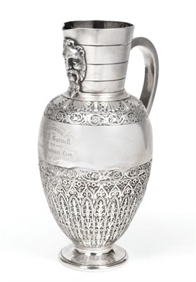 Lot 495 - Of Bradford Football Club Interest: A Victorian Silver Presentation Ewer, Martin Hall & Co,...