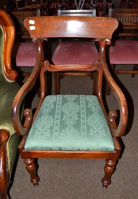 Lot 534 - A 19th century mahogany elbow chair