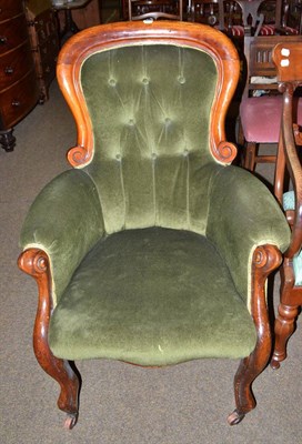 Lot 535 - Victorian upholstered armchair