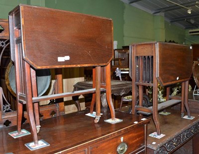 Lot 563 - Two mahogany inlaid Sutherland tables