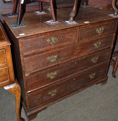 Lot 569 - Oak four height chest of drawers