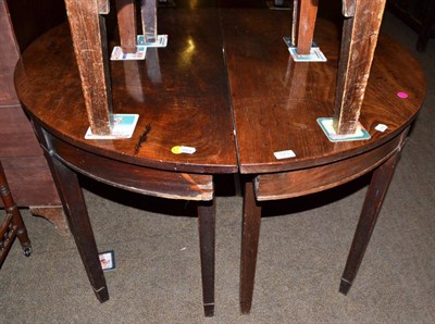 Lot 573 - Pair of mahogany D-end tables