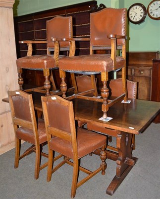 Lot 576 - Titchmarsh & Goodwin table (not labelled), purchased from Barkers of Northallerton and a set of six