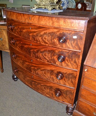 Lot 598 - A 19th century mahogany bow front chest of drawers