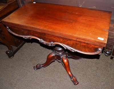 Lot 602 - Victorian mahogany fold-over tea table