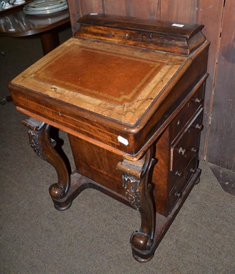 Lot 603 - Victorian walnut inlaid Davenport