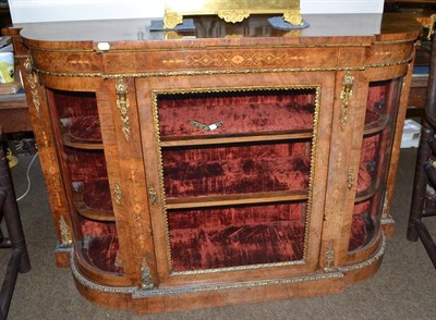 Lot 612 - A Victorian walnut marquetry credenza with gilt metal mounts (with two keys)