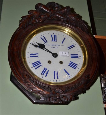 Lot 614 - A striking wall clock, James Crighton & Co Paris