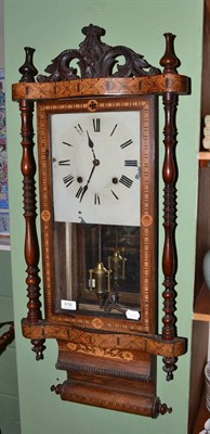 Lot 616 - An inlaid American wall clock