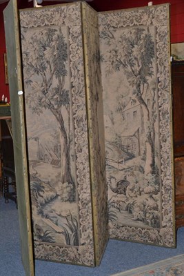 Lot 623 - Machine tapestry folding screen