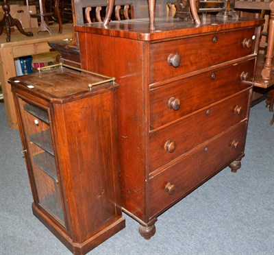 Lot 646 - Edwardian walnut music cabinet and mahogany chest of drawers (2)