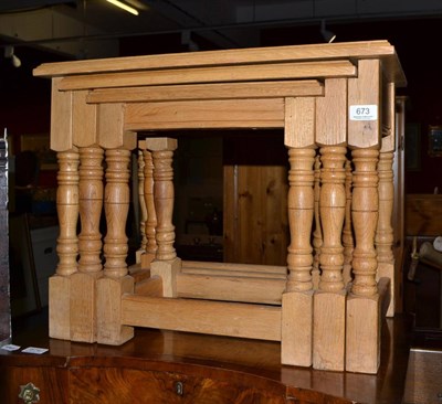 Lot 673 - Nest of three light oak occasional tables