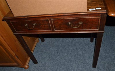 Lot 680 - Mahogany side table fitted two drawers