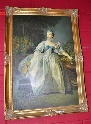 Lot 706 - 20th/21st century, portrait of an elegant lady in 17th century dress, signed, oil on board