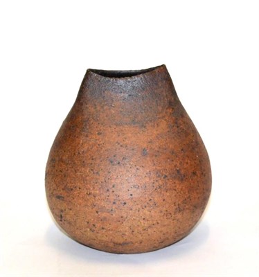 Lot 523 - Joanna Constantinidis (1927-2000): A Stoneware Vase, with extended rim, the surface with rust brown