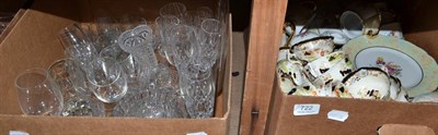 Lot 722 - Three boxes including cut glass ware, tea services, pewter tankards etc