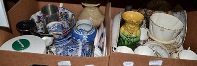 Lot 727 - Five boxes of assorted ceramics and glassware