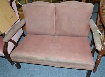 Lot 751 - Two seater mahogany framed settee