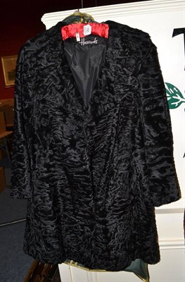 Lot 793 - Black Persian lamb fur coat, Harrods