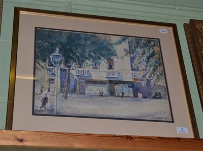Lot 3 - Fred Bottomley (20th/21st century) Continental street scene, signed, watercolour