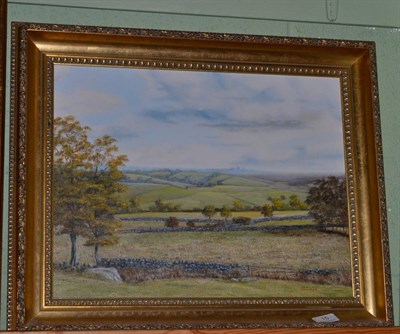 Lot 15 - J S Broadbent, a Yorkshire landscape, signed, oil on canvas, together with a further landscape