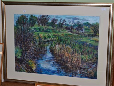 Lot 17 - Dave Barden (b.1943) ";November Morning, River Roding";, signed and dated (19)99, pastel, 58cm...
