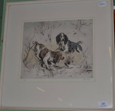 Lot 28 - Tom Carr, signed limited edition print of two gun dogs, framed