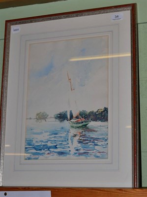 Lot 34 - G H MaCarthy, 1919 watercolour of a yacht