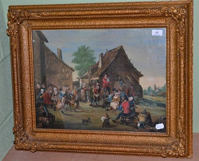 Lot 44 - Continental School, 19th century, Village Revellers in 17th century style, oil on canvas