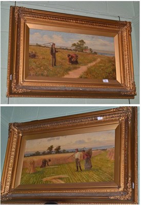 Lot 48 - A pair of country scenes, oil, late 19th century