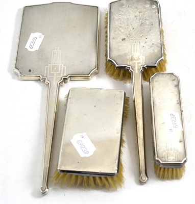 Lot 74 - A silver backed brush/mirror set (4)