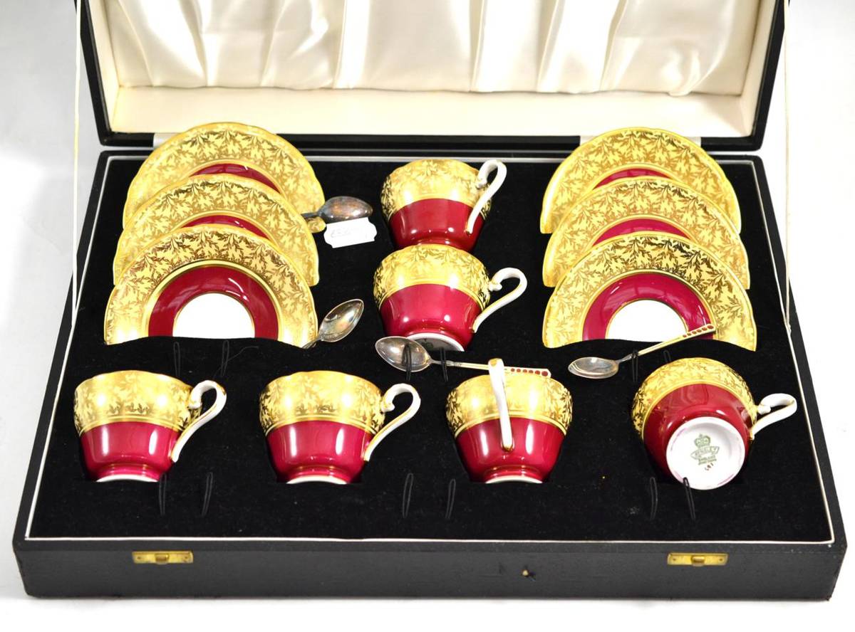 Lot 86 - An Ainsley cased coffee set