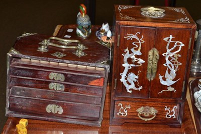 Lot 94 - Mahjong set and modern Chinese table top cabinet
