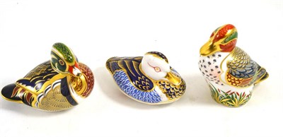 Lot 96 - Three Royal Crown Derby duck paperweights