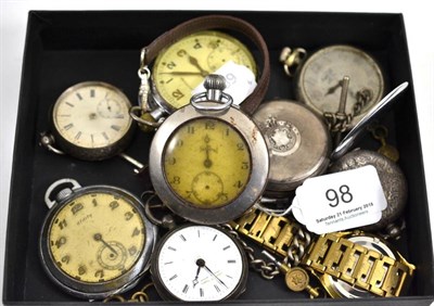 Lot 98 - Nine pocket watches and a wristwatch