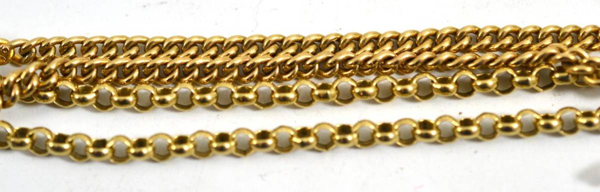 Lot 107 - A belcher link chain and another chain